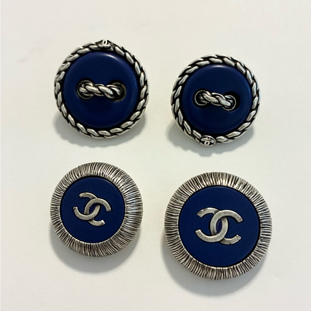 Chanel Navy and Silver Button Collection